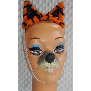 Vintage Halloween Cesar Rubber Mask 1983 Nose Whiskers The Great Pretend Ears